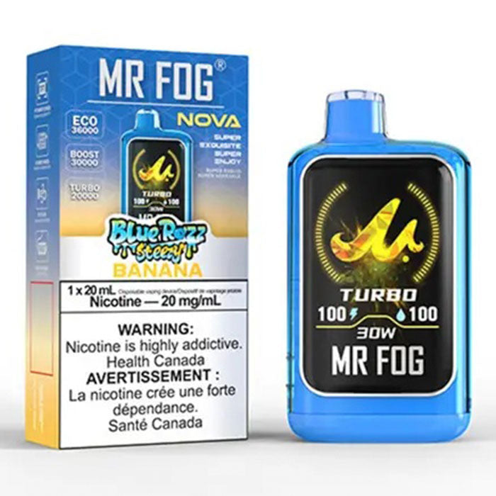 Blue Razz Steezy Banana Mr Fog Nova Upto 36000 Puffs Disposable Vape