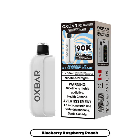 Rocky Vapor Oxbar Maglink- Blueberry Raspberry Peach 90k {Prefilled Pods} (Without Battery)