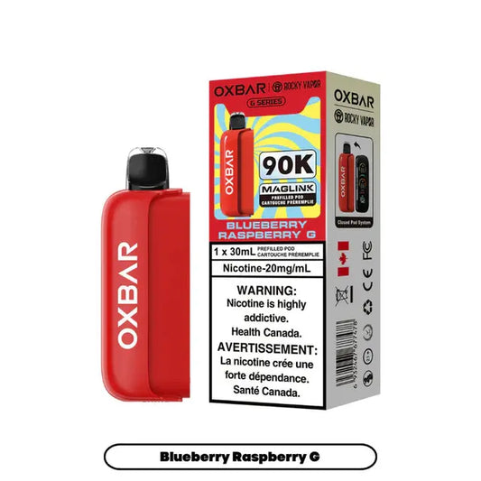 Rocky Vapor Oxbar Maglink- Blueberry Raspberry G 90k {Prefilled Pods} (Without Battery)