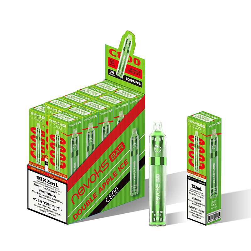 NEVOKS 800 Puffs Vape jetable – Double Apple Ice (20 mg/ml)