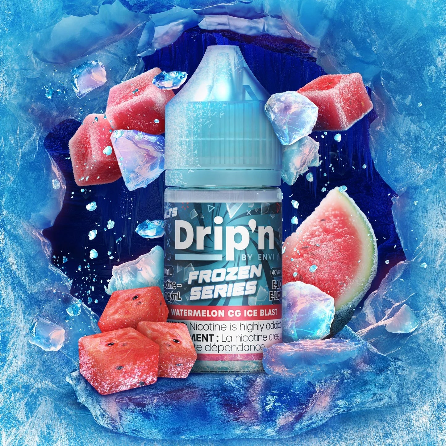 Watermelon CG Ice Blast : Drip'n Frozen Salts by Envi  (30mL) / 20 MG