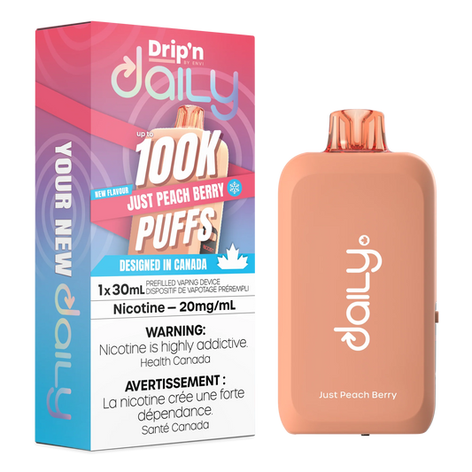 Just Peach Berry : Drip'n Daily Disposable Vape| 30mL 100K Puff | 20 mg Nicotine