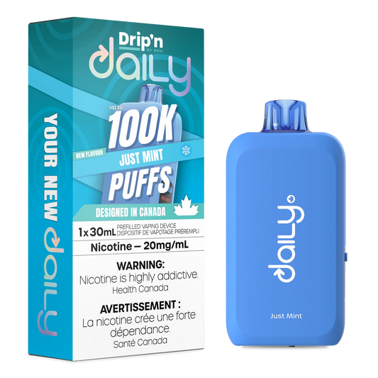Just Mint : Drip'n Daily Disposable Vape| 30mL 100K Puff | 20 mg Nicotine