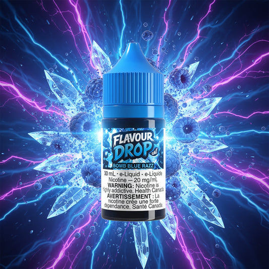 Bomb Blue Razz By Flavour Drop E-Liquid (30ML SALT) 20 mg Nicotine