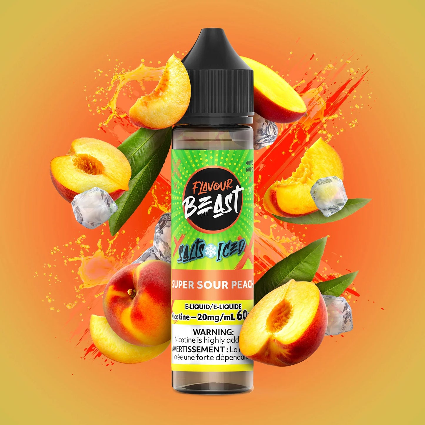 Super Sour Peach Salt Iced - Flavour Beast E-Liquid 
