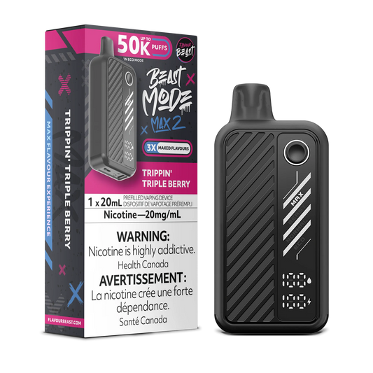 Trippin' Triple Berry  - Flavour Beast Mode Max 2 50k-Disposable Vape- Disposable Vape 20MG