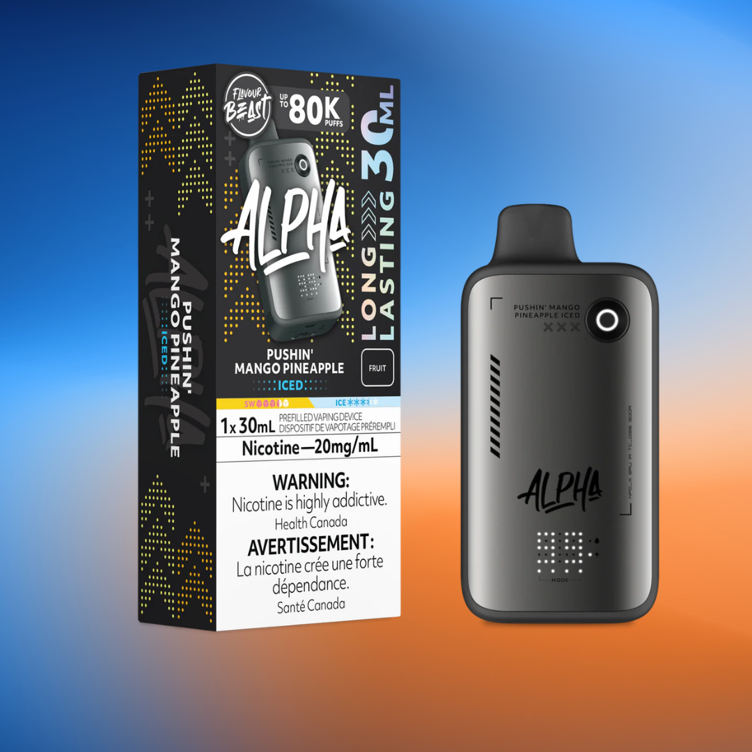  Flavour Beast Alpha 80K Pushin' Mango Pineapple Iced Disposable Vape 