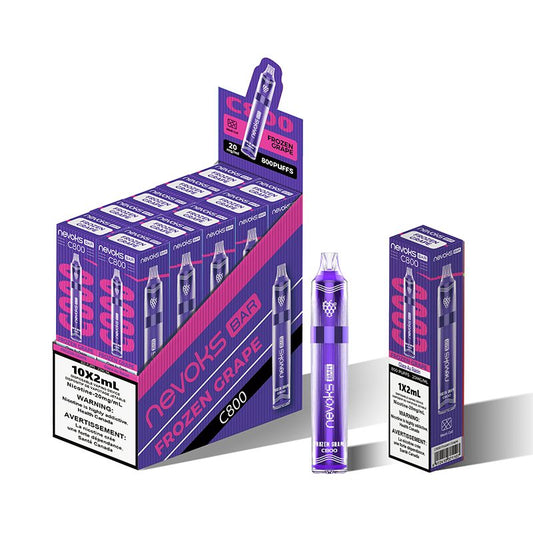 NEVOKS 800 Puffs Disposable Vape – Frozen Grape (20mg/ml)