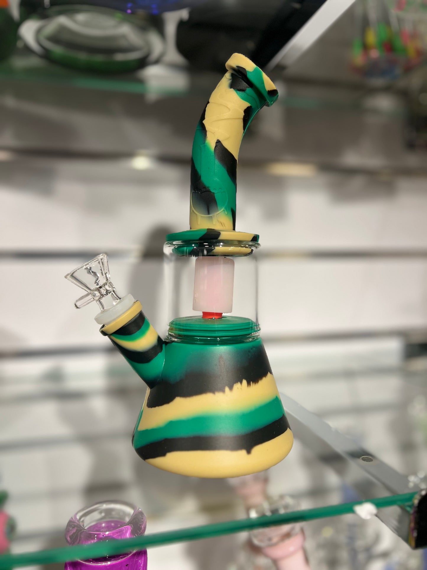 9 Inch Silicone Rig with Glass Percolator [Model TX 13 ]