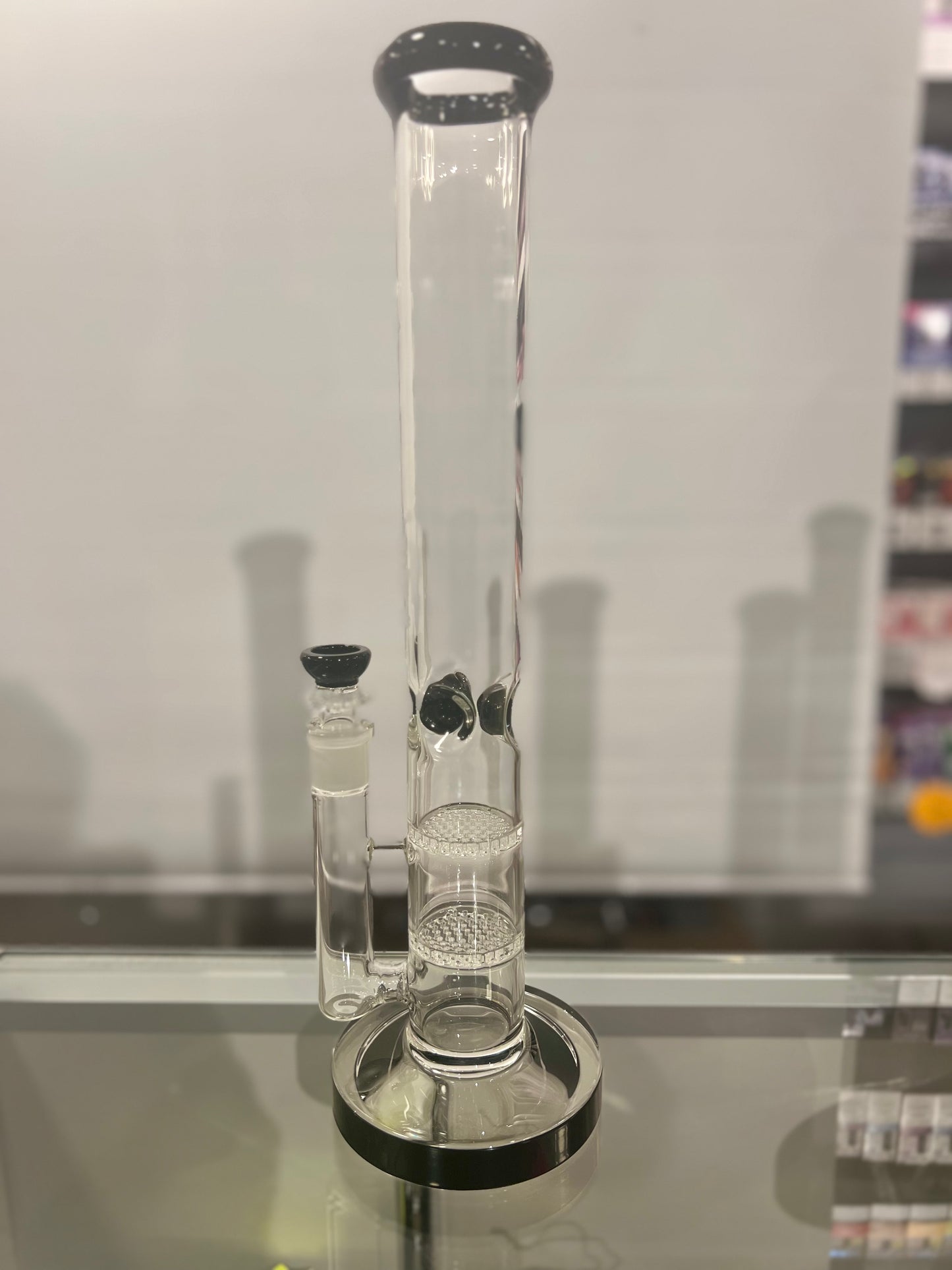 Straight Tube Bong with Double Honeycomb Percs [Grace 20 ]