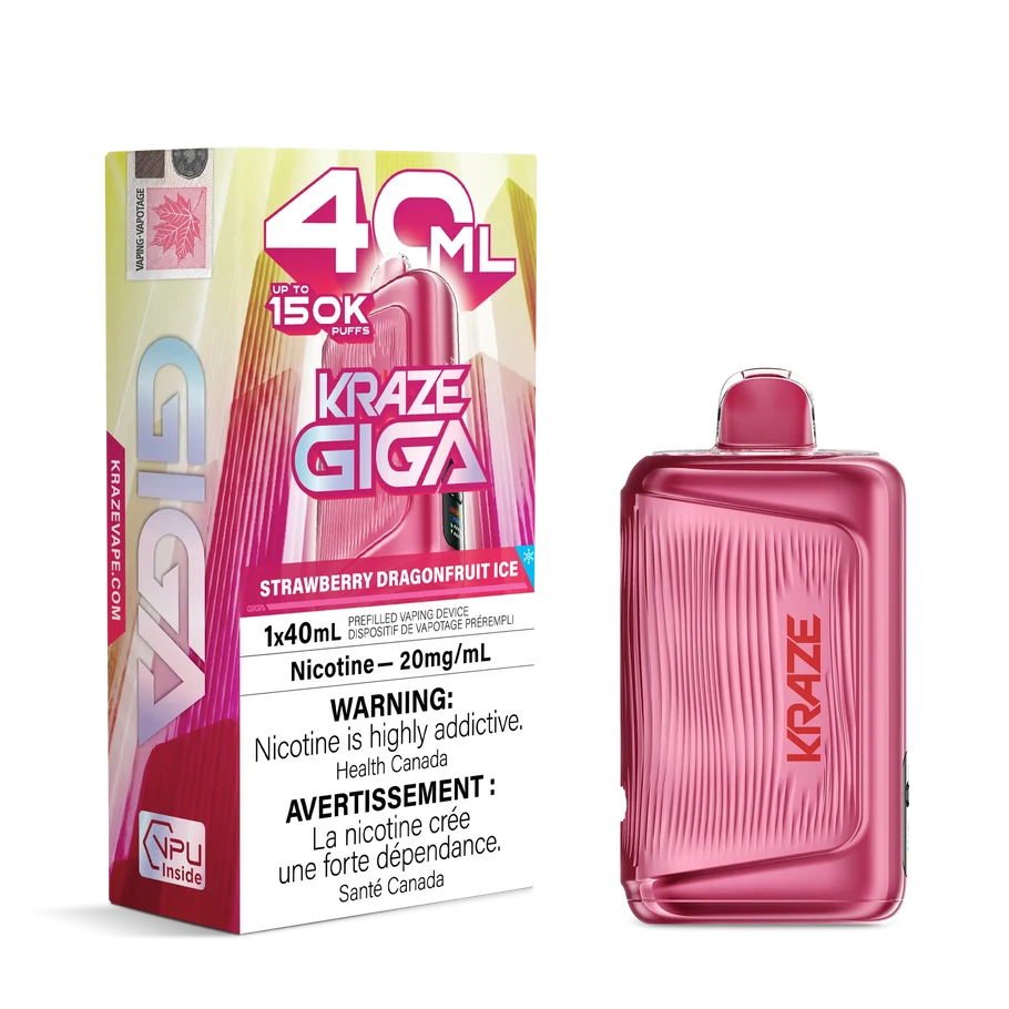 KRAZE GIGA 150K - Strawberry Dragonfruit Ice Disposable Vape