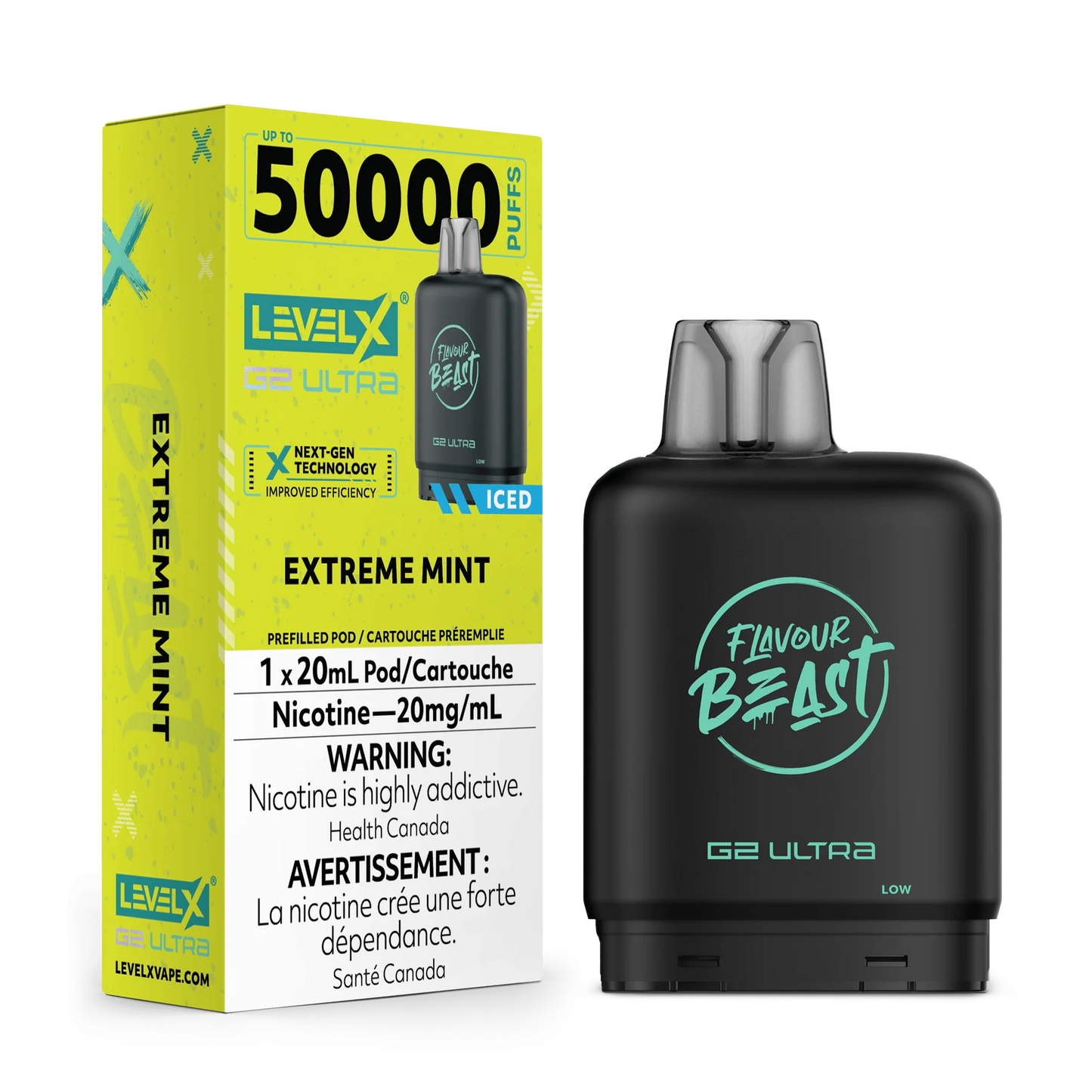 Pod Boost G2 Level X 25000 Puffs - Pack de 20 mg de pêche et de baies