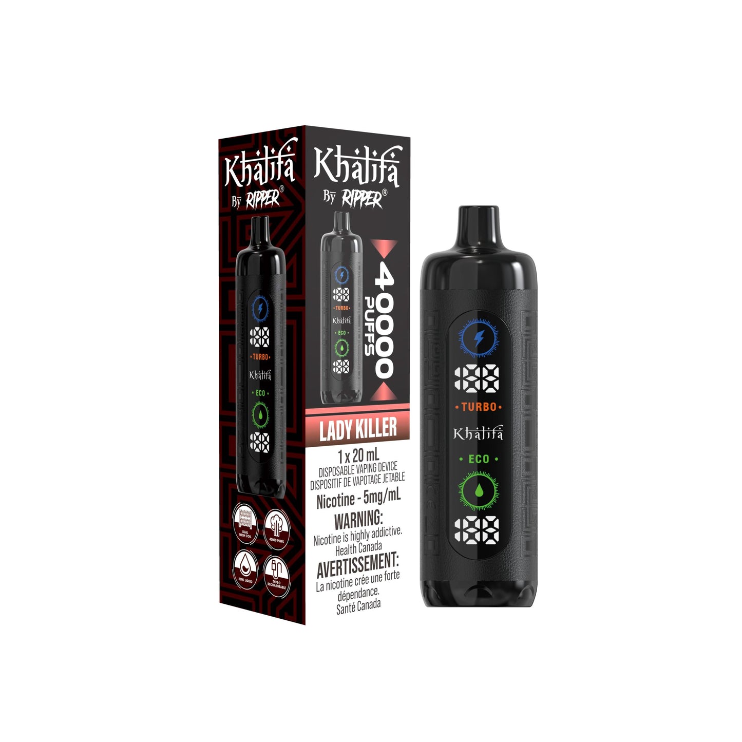 KHALIFA BAR BY RIPPER 40000 PUFFS-LADY KILLER