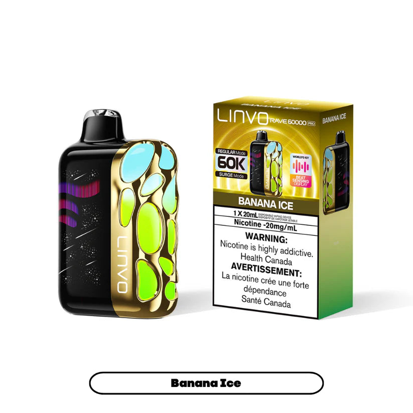 Linvo Rave 60000 Pro disposable vape - Banana Ice