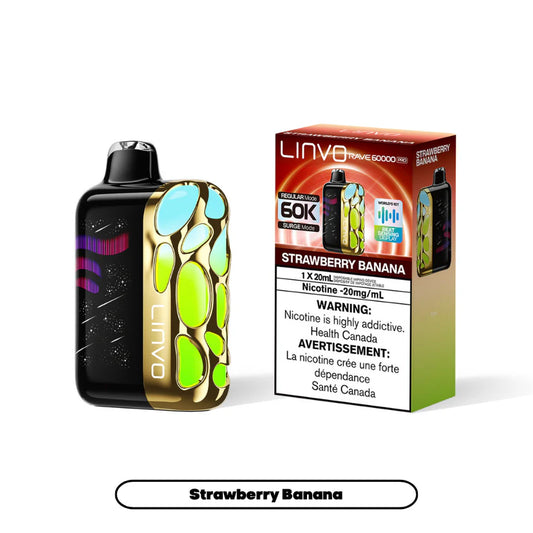 Linvo Rave 60000 Pro disposable vape - Strawberry Banana
