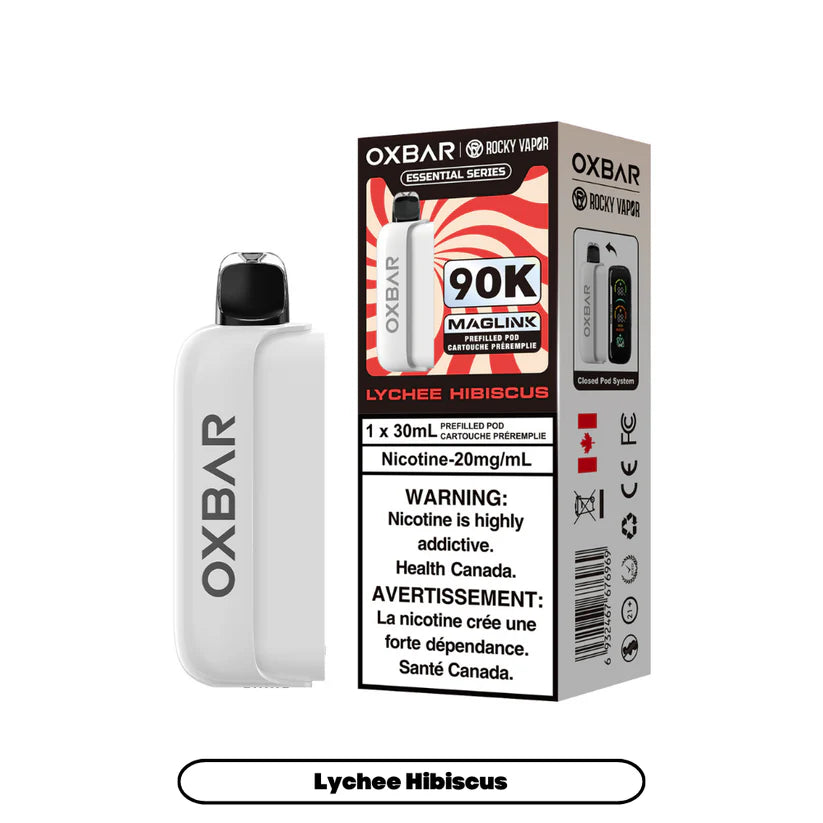 Rocky Vapor Oxbar Maglink- Lychee Hibiscus 90k {Prefilled Pods} (Without Battery)