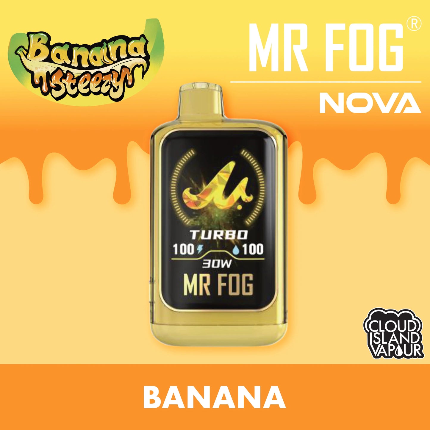 Mr Fog Nova 36K Banana Steezy Disposable Vape 20mg