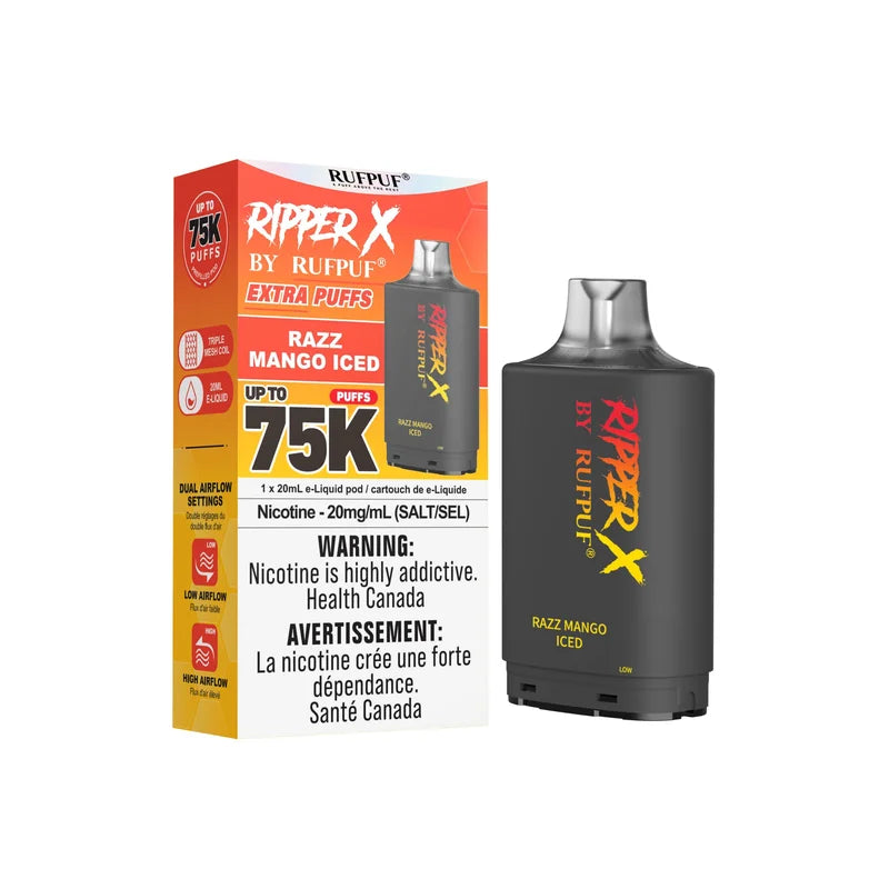 Razz Mango Iced - Ripper X 75k Disposable Pod- (Without Battery)