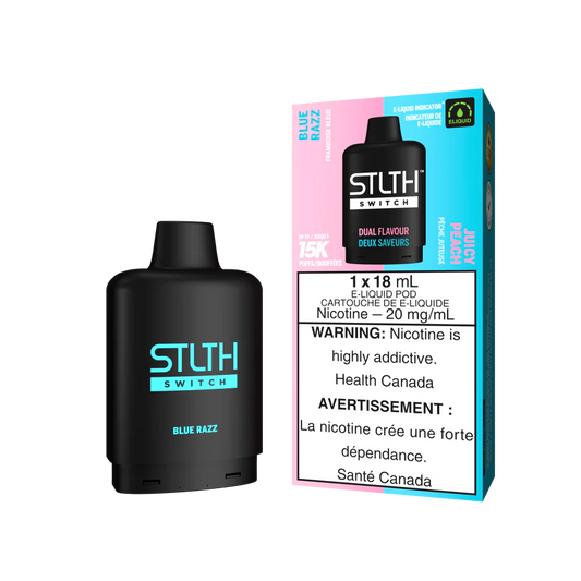 STLTH switch dual flavour 15k puffs-BLUE RAZZ AND JUICY PEACH