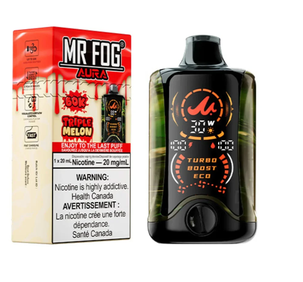 Triple Melon : Mr Fog Aura 60k Disposable - 20 mg Nic