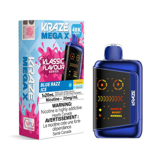 Blue Razz Ice  - Kraze Mega X 48K Disposable Vape (20mL)