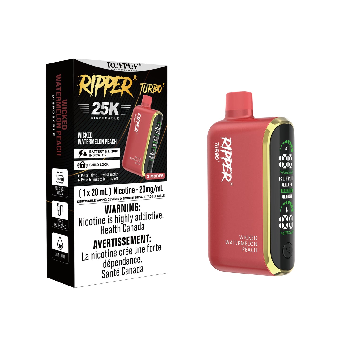 RUFPUF RIPPER TURBO 3 25K DISPOSABLE VAPE