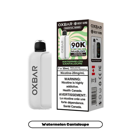 Watermelon Cantaloupe  - Rocky Vapor Oxbar Maglink- 90k {Prefilled Pods} (Without Battery)