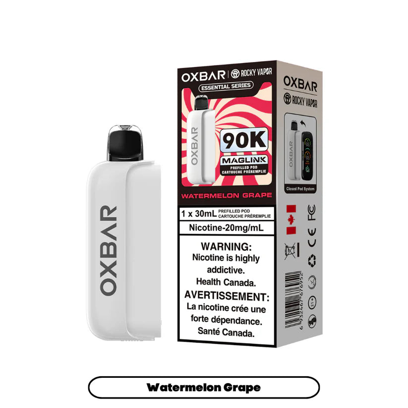 Rocky Vapor Oxbar Maglink- Watermelon Grape 90k {Prefilled Pods} (Without Battery)