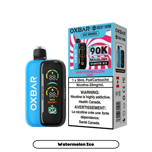 Watermelon Ice  - Rocky Vapor Oxbar Maglink - Essential Series - 90k {Starter Kit} / 20 mg