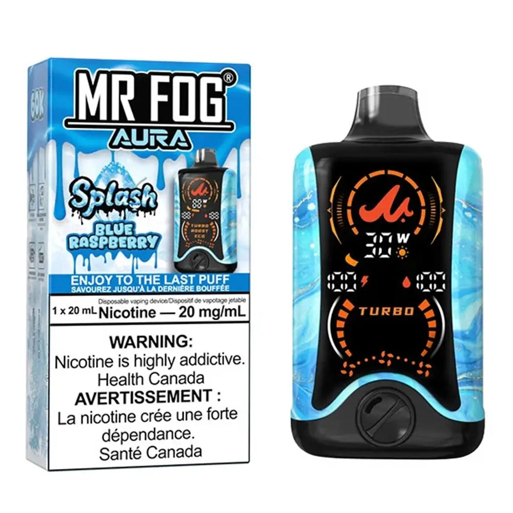 Splash Blue Raspberry  - Mr Fog Aura 60K Disposable ( 20mG/20mL)