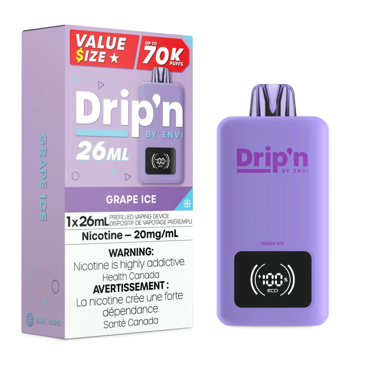 Drip'n by Envi Disposable 70k Puffs- Grape Ice