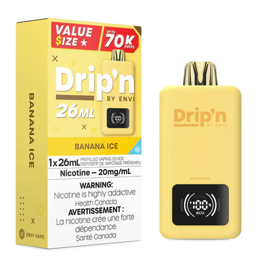 Drip'n by Envi 70k Puffs - BANANA Ice Disposable Vape