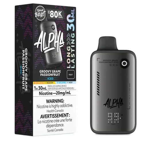 Groovy Grape Passionfruit Iced  - Flavour Beast Alpha 80K Disposable Vape (30ml / 20MG )
