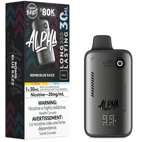 Bomb Blue Razz   – Flavour Beast Alpha 80K / 20mg Nic