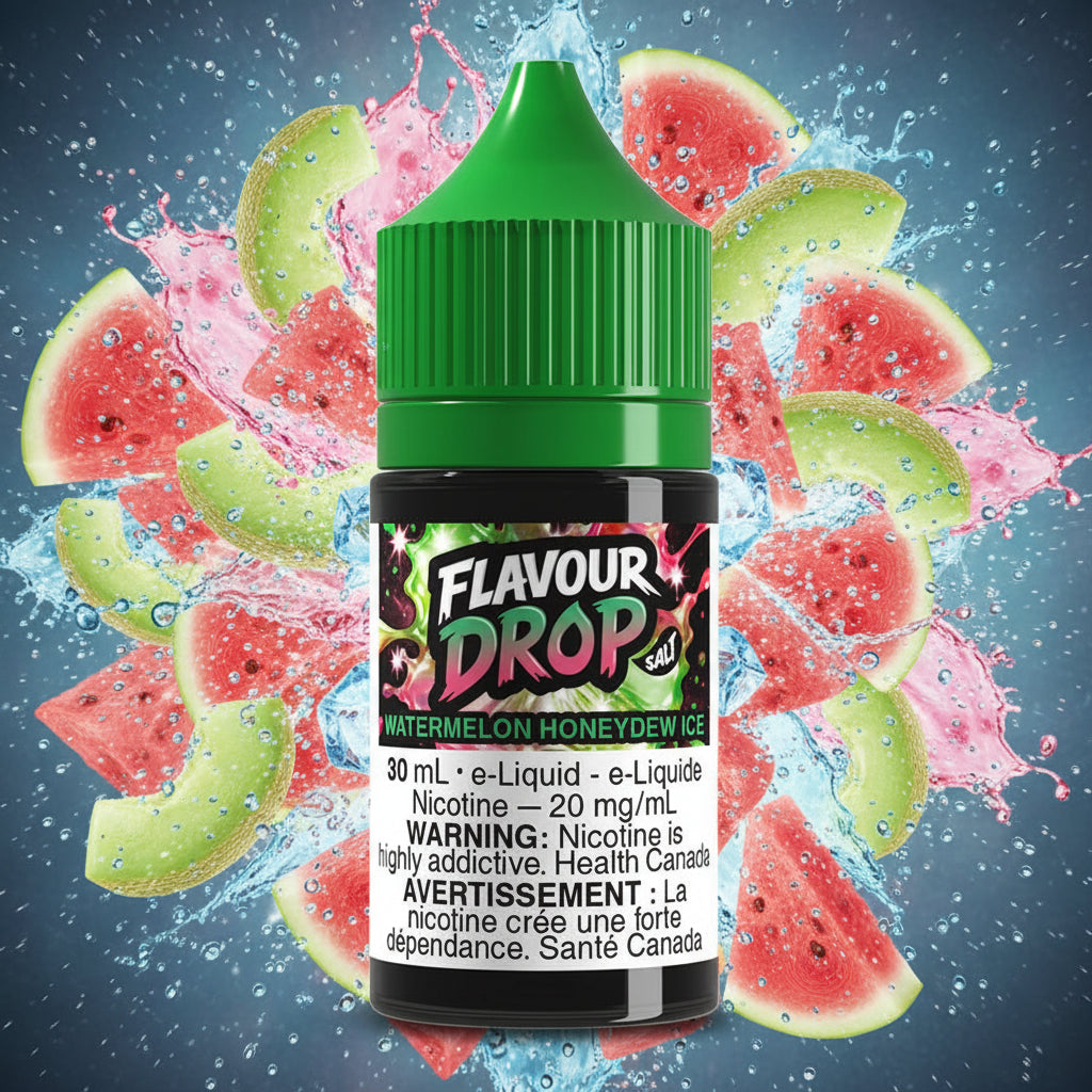 Watermelon Honeydew Ice  By Flavour Drop E-Liquid (30ML SALT) 20 mg Nicotine