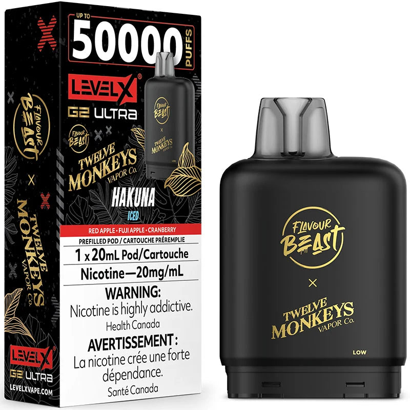 Pod Boost G2 Level X 25000 Puffs - Pack de 20 mg de pêche et de baies