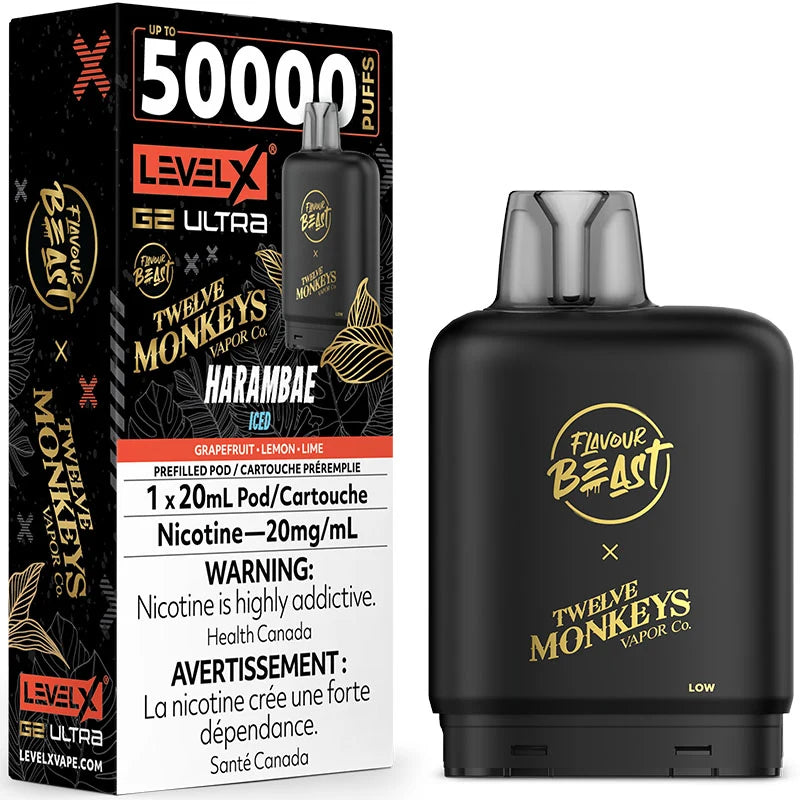 Pod Boost G2 Level X 25000 Puffs - Pack de 20 mg de pêche et de baies