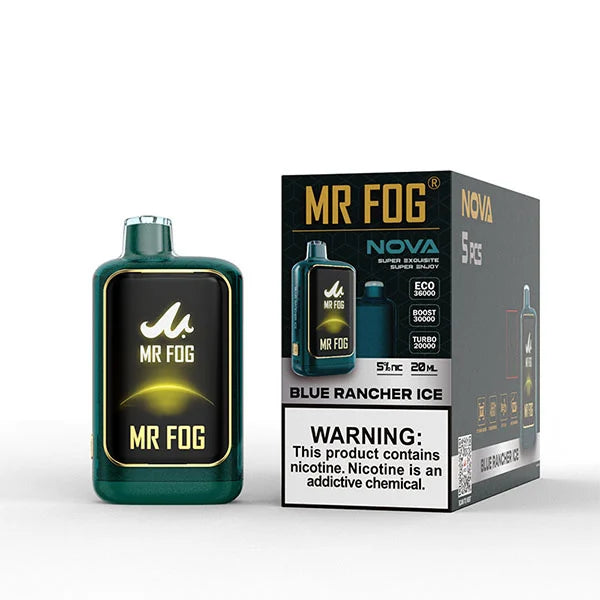 Blue Razz Steezy Blue Rancher Ice - Mr Fog Nova 36K Disposable Vape ( 20mg )