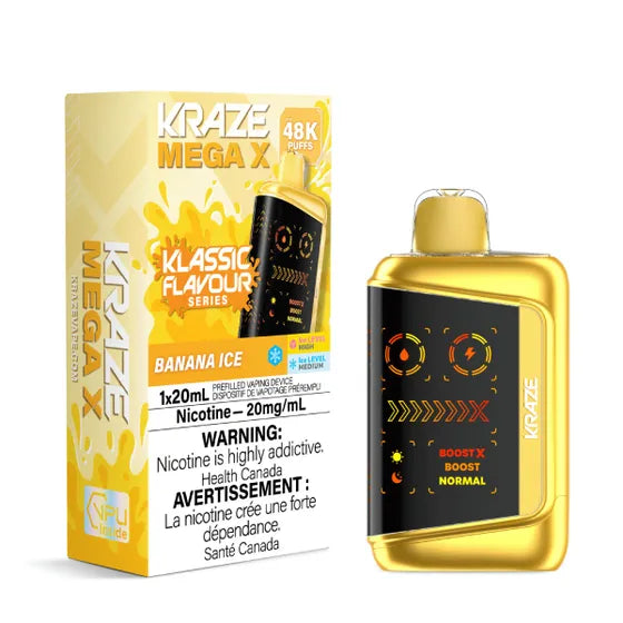 Banana ICE  - Kraze Mega X 48K Disposable Vape (20mL)