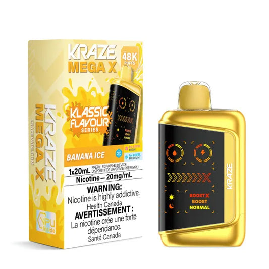 Banana ICE  - Kraze Mega X 48K Disposable Vape (20mL)