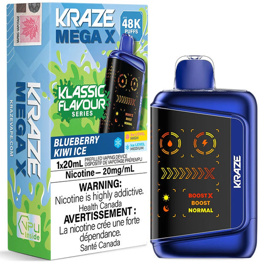 Blueberry Kiwi ICE  - Kraze Mega X 48K Disposable Vape (20mL)