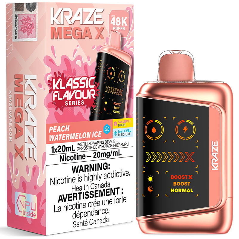 Peach Watermelon Ice  - Kraze Mega X 48K Disposable Vape (20mL)
