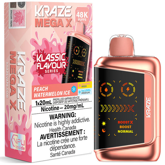 Peach Watermelon Ice  - Kraze Mega X 48K Disposable Vape (20mL)