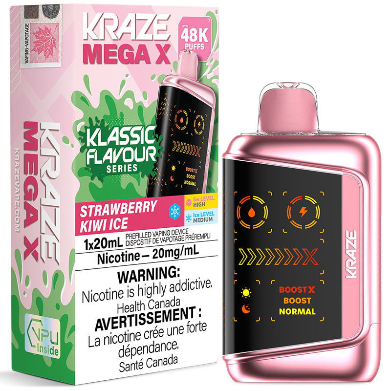 Strawberry Kiwi Ice  - Kraze Mega X 48K Disposable Vape (20mL)