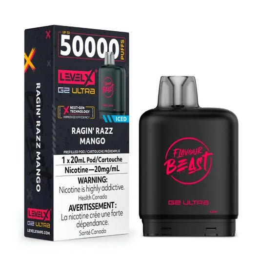 Level X Flavour Beast Chuggin' G2 Ultra - Ragin' Razz Mango 50k Puffs