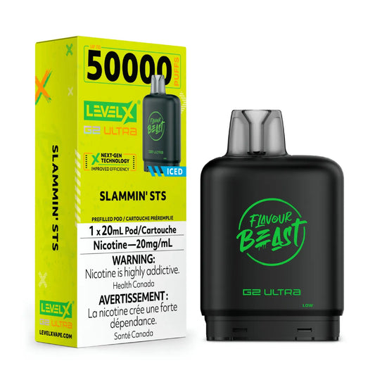50k Level X Flavour Beast Boost Pod 20mL - Slammin' STS Iced 20MG (Without Battery)