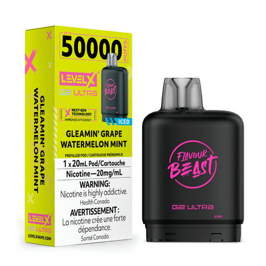 Level X Flavour Beast Chuggin' G2 Ultra - Gleamin' Grape Watermelon Mint 50k Puffs