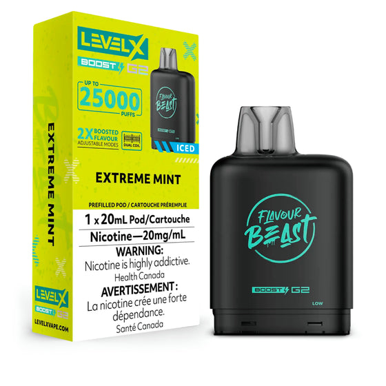 Level X Flavour Beast Boost Pod 20mL - Extreme Mint Iced