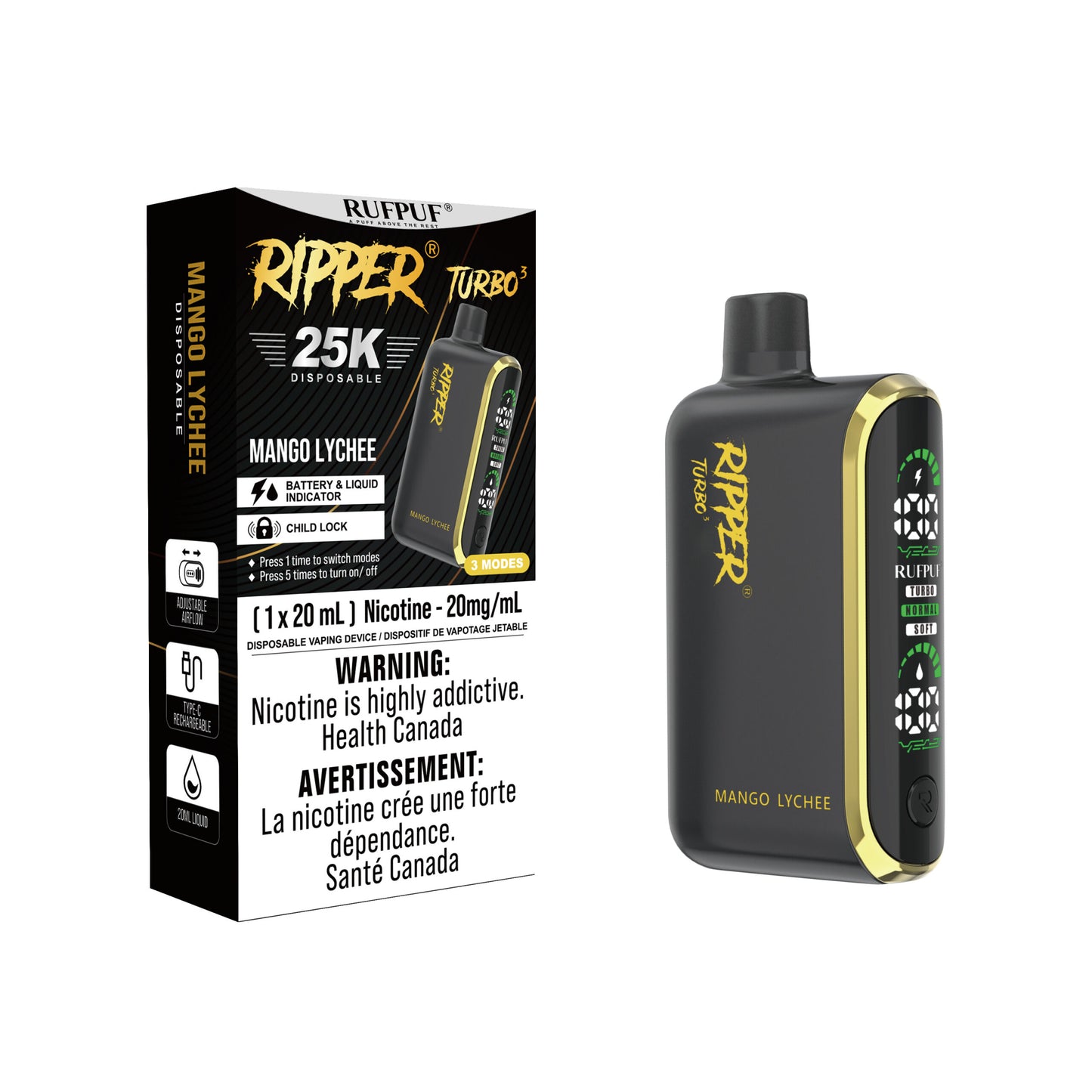 RUFPUF RIPPER TURBO 3 25K DISPOSABLE VAPE