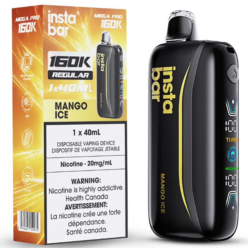 Insta Bar Mega Pro 160K Disposable Vape: Mango Ice (40mL)